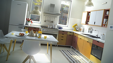 kitchen with a dining area
