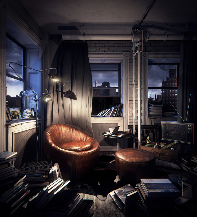 Cheeky Beagle Studios - http://www.cheekybeaglestudios.com
What surprised me most about this piece was the development of the creative throughout this piece, what originally started as clean setup to showcase furniture, turned into this eclectic collection of objects, dark moody lighting and a stormy backdrop. Perhaps I subconsciously lean towards this sort of drama because it would never fly in my commercial work, who knows. I'm in the process of putting together a making of, lot's of interesting techniques involved, and it's about time I gave back to this industry that's giving so much to me. Thanks for looking.