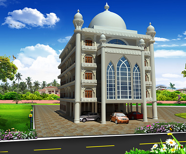 Mosque and Business Complex Design (Exterior) for our client