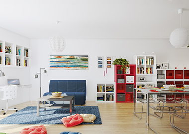 IKEA interior - white/red version