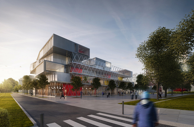 Competition image for a Media Center in Nantes ( Fr )