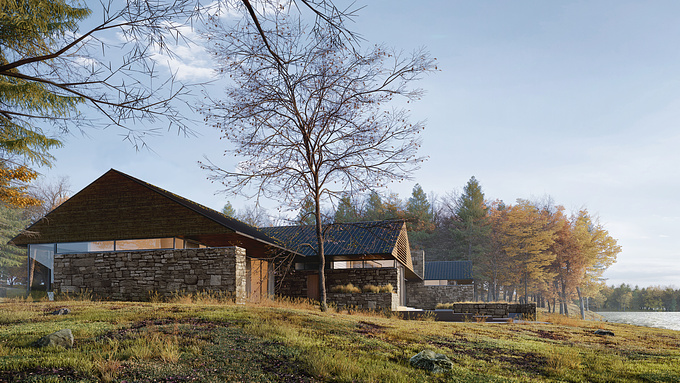 Polynates - http://www.polynates.com
Belzberg Architects tasked us to illustrate a lakeside cottage in a fall mood. The site is located a couple of hours north of Toronto, Canada

3dmax, vray, Forest pack