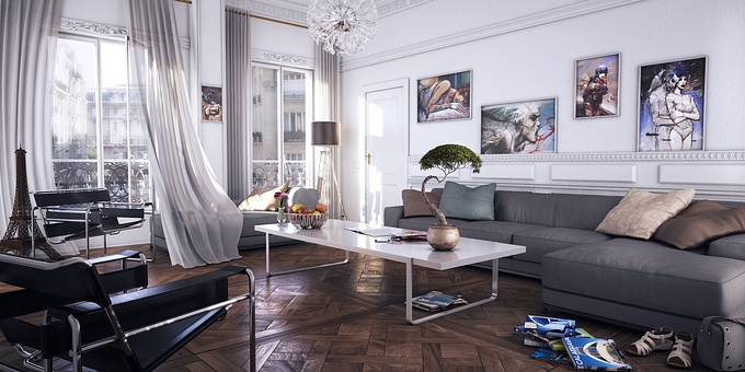 http://aurelarchi.carbonmade.com/
Hi !
Just some new practice scene. I modeled a classic flat in Paris with "Versailles Floor".

Max 2012 (cloth, reactor, mass fx) , vray2, ps.

Hope you like it, Comments are welcome.