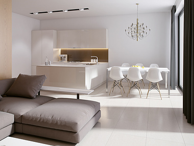 White living room design