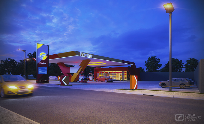 RDVS - http://rdvstudiosgh.com
Visualization of a concept design for a filling Station in Accra, Ghana.
