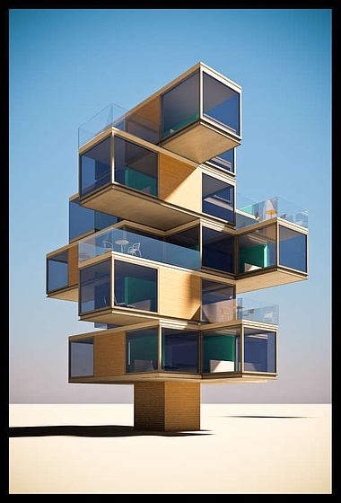 ''Jenga'' conceptual architectural concept.