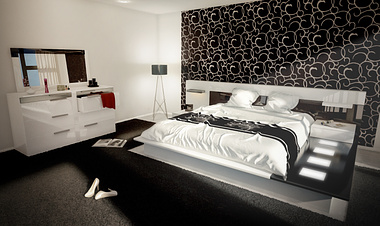 Black & white bedroom