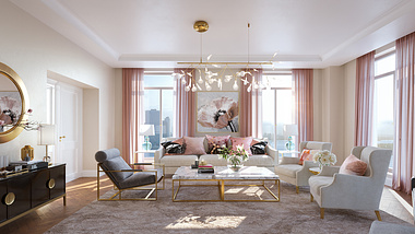 Rose gold Living room