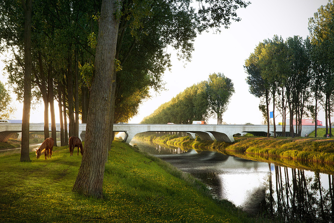 bmd - http://www.bmd3d.com
Visualisation competition entry “A11 Brugge-Westkapelle”, for NP-bridging.

© 2014 bmd3d vof
Photography by Stijn Bollaert.