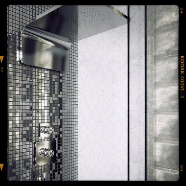 Detail of a bathroom shower.