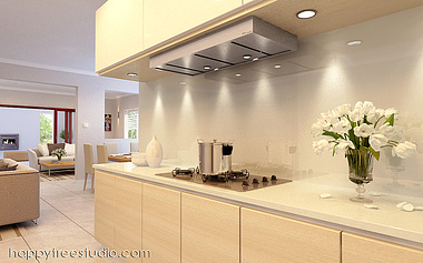 Home - interior rendering - kitchen area2