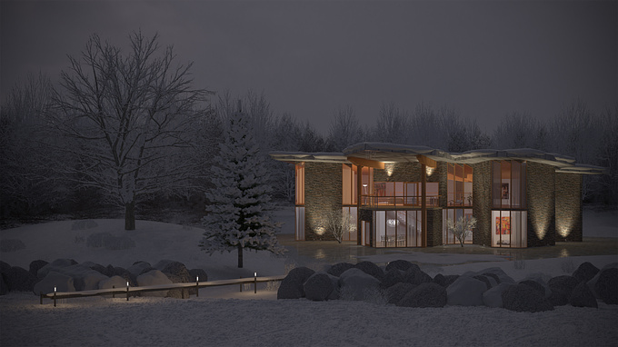 3d-Vizual - http://www.3d-vizual.dk
 3d-Vizual
 
 Personal
 3ds Max/Vray + PS

 

Here is my first render with snowy surroundings.