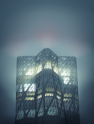 foggy tower