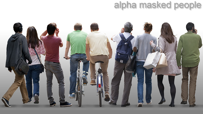  - http://trzyde.blogspot.com
Hello
Next little gift for our community.Pack of 9 alpha masked people, PNG format, medium resolution 500-1300, but i tried to keep edges clean. It should be enough for most visualisations:) Check FREEBIES section on my blog. I hope i will be helpful for You community.
Like always free for commercial use.
http://trzyde.blogspot.com - check FREEBIES section, download number 041.

Greetings
Hris