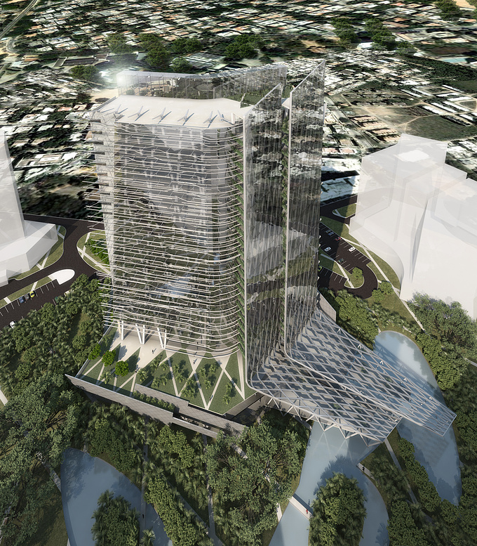HKS - http://hksinc.com/
Revit | Max | Vray | Onyx | PS
Corporate office tower in India (concept)