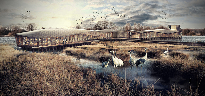 Nature Observatory in the valley of the river Narew. 

Project done in Cinema 4D + Vray, post. in Photoshop