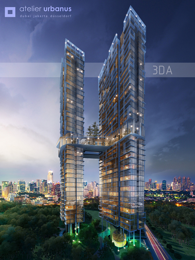3DA - http://www.3da.net.au
3d viz for a twin tower in Jakarta
Design by Atelier Urbanus

Max Vray Photoshop