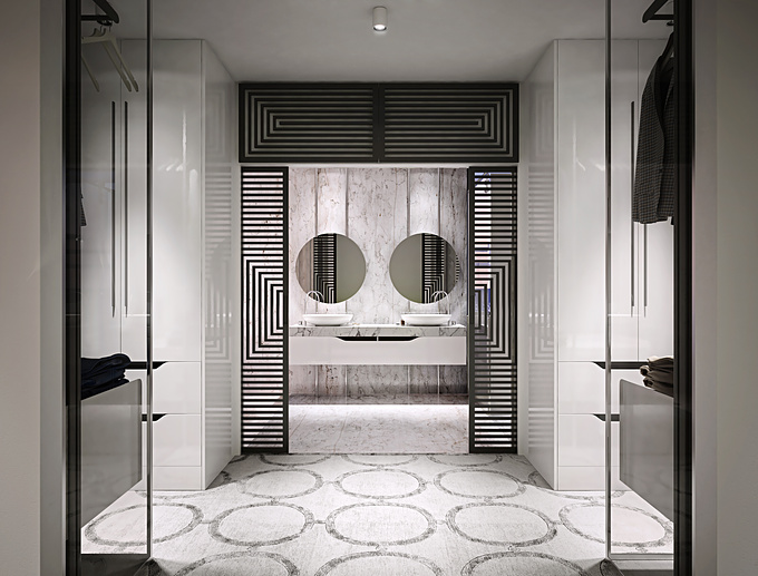 MOTIV - http://motiv-studio.com
Symmetrical interior image of dressing- room / bathroom