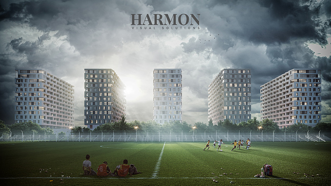 HARMON VS created a set of images to show a possible future building on the EXPO area in Łódź, Poland.