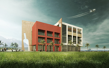 Visualization of hotel by the sea