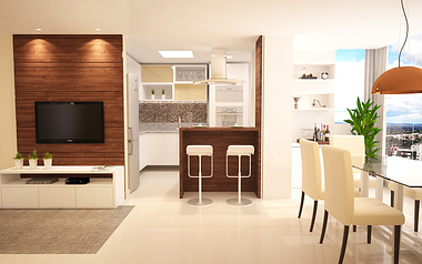 Modern living and dining room
