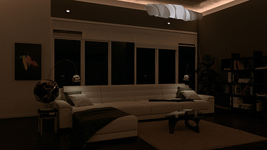 Night time living room