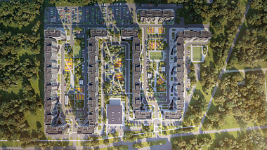 Residential complex Tower Flowers - Bird View
