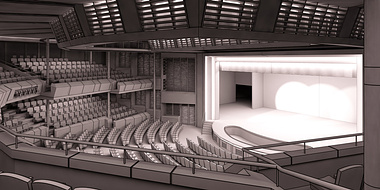 Theater view - clay render