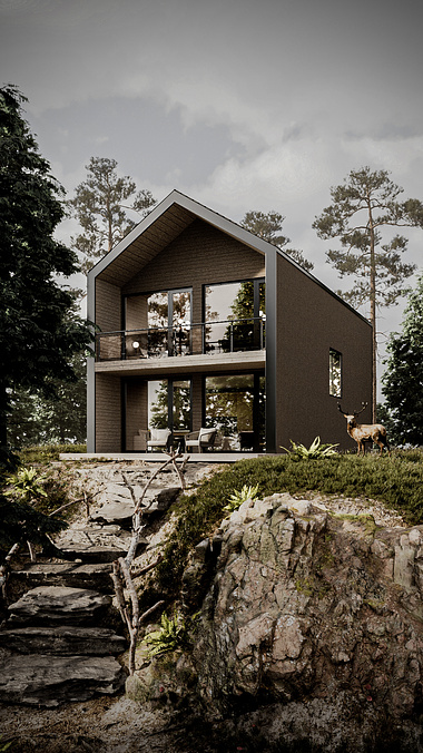 Modern forest house