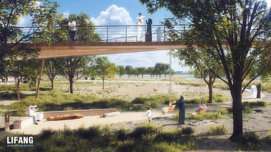 park design landscape design 3d rendering