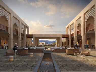 Jebel al akhdar 5 star resort-Rendering