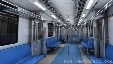 Visualized metro train interior