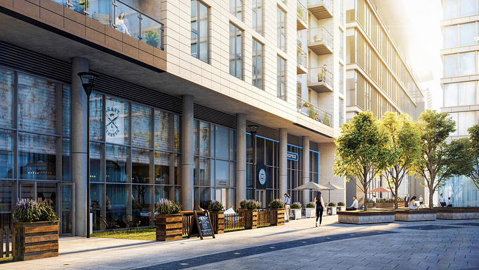 Exterior shot from our project to promote The Hub, a multi-use development in Milton Keynes.