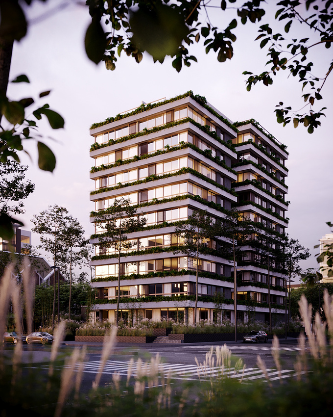 Kaisergarten apartment building visualization done as part of Oficina3D training.