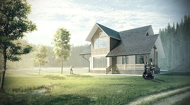 Visualization of the house in the wood