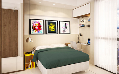 Bedroom with modern decoration.