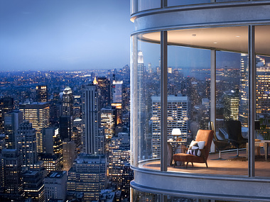 A Modern Apartment Overlooking New York City