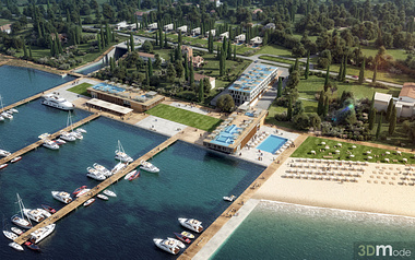 Yacht-club on the beach of Italy