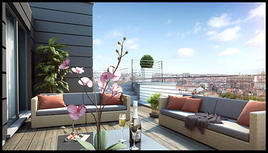 Roof terrace of a flat by Miysis