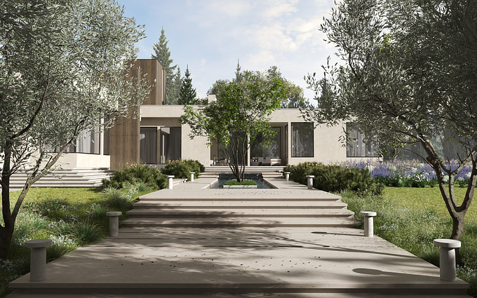 Visualization of a private garden with Tuscan fields and Italian mood. As well as the creation of an incredible architectural animation based on the project.