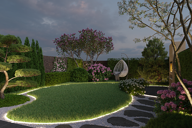 Visualization and design of a private garden.