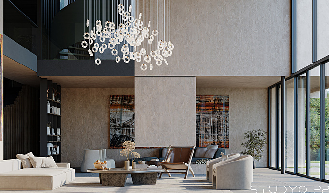 Loft Villa Living Room Design

- Type: Loft Villa Living Room Design
- Software Used: 3dsmax 2019 / Corona Render
- Role: Interior Design: Modeling and Visualization
- Resolution: 5000x3000
- Location: Mugla / Turkey
- Year: 2023
