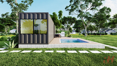 Container House 3D Rendering