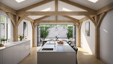 Contemporary Oak Framed Kitchen