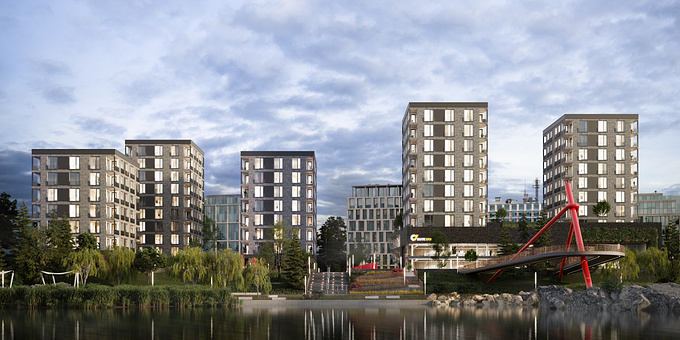 The Danube River, located in the heart of Europe, has been a natural border for centuries.

Now we’re using this natural border to build residential and commercial buildings adjacent to the river, connecting progressive humanity to nature.

Ever wonder what that amazing building will look like once it's complete? Well, we're here to show you our final renderings of ‘Danube Shore Residential Park’!