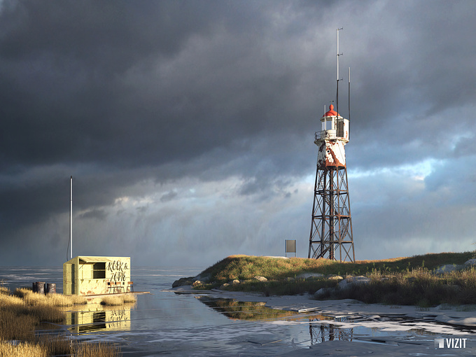 Vizit - http://www.visualize-it.nl/
Dramatic lighted scene, lighthouse and koek & zopie