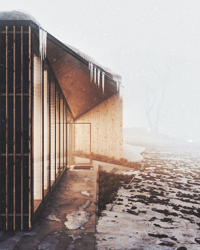 Pixelcraft Architectural Visualization and 3D Rendering - Architecture Concept - Mountain Med Shelter
