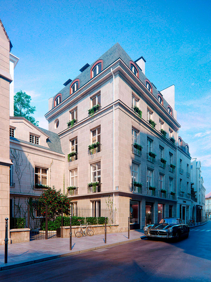 VisEngine Digital Solutions - http://www.visengine.com
Year: 2017
Location: Paris, France
Design and Architectural Visualisation: VisEngine Digital Solutions

In the walls of the old hotel now there is a new stylish store with luxurious apartments on the upper floors.