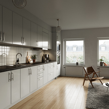 Scandinavian apartment kitchen