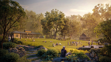 3d exterior rendering for Lonesome historical reconstruction project